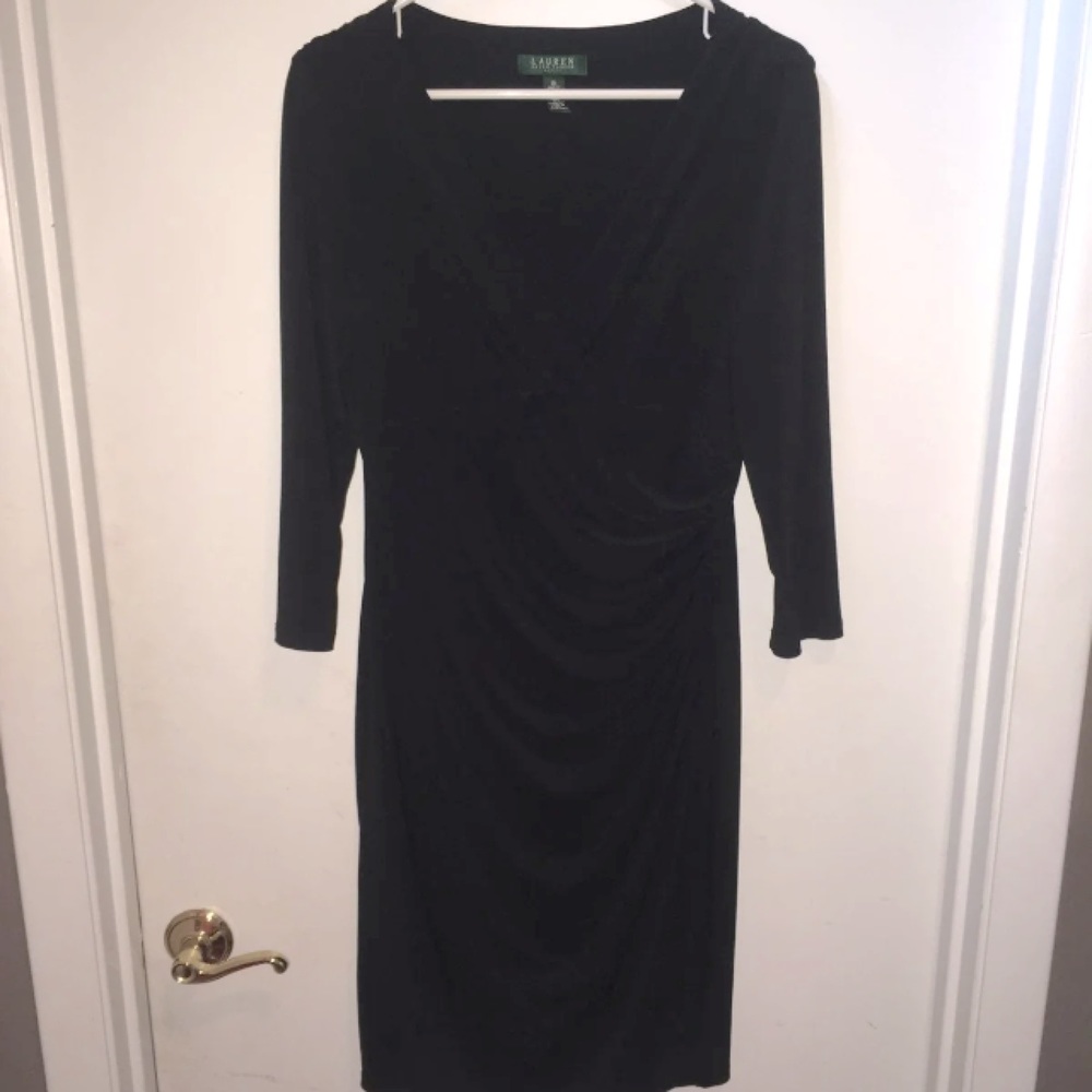 Ralph Lauren V Neck Black Dress
